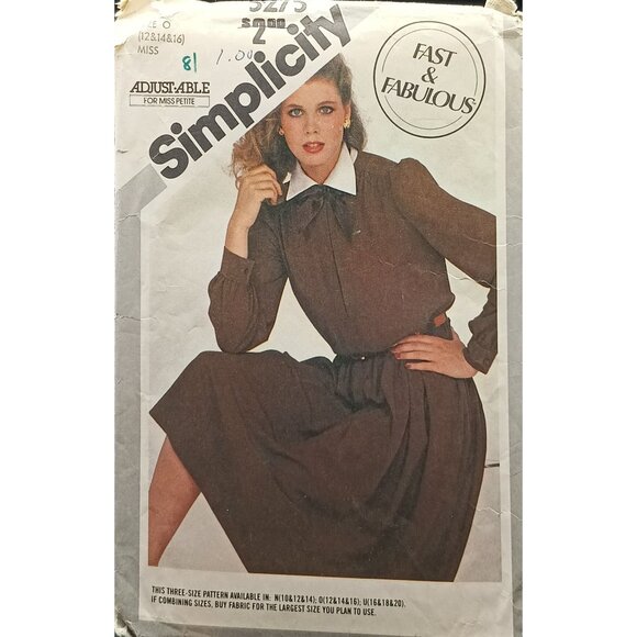 UNCUT Vintage Simplicity 5275 Sewing Pattern for Misses Pullover Dress - Picture 1 of 2